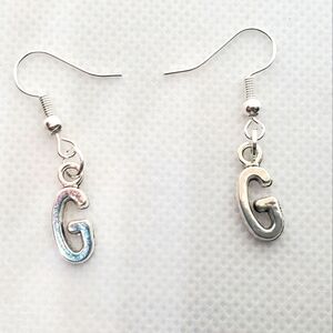 7/$10 G Initial Earrings, NEW